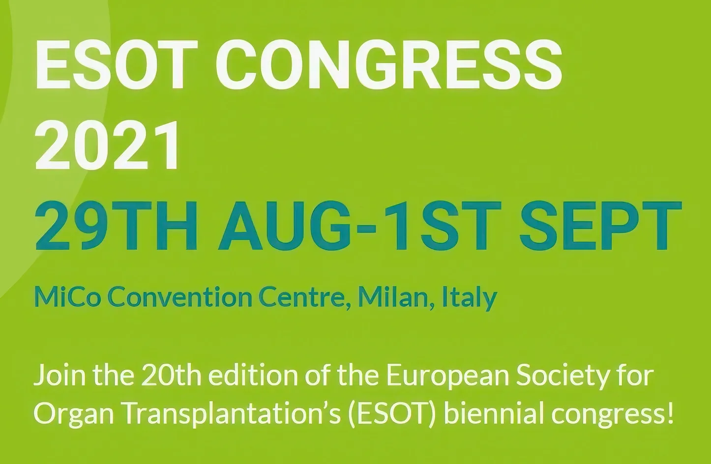 Европейский конгресс по трансплантации органов ESOT 2021
